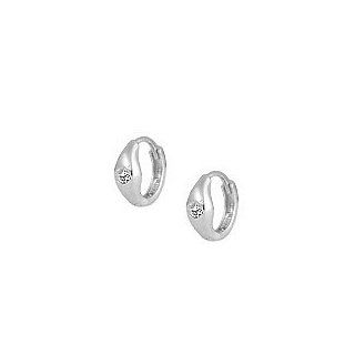 Sterling Silver Cubic Zirconia Huggie Hoop Earrings For Girls Earrings For Kids Jewelry