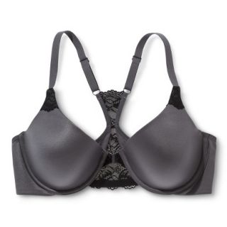 Self Expressions By Maidenform Womens T Back Demi Bra 5650   Carbon Gray 36C