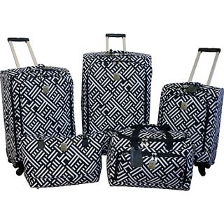 Signature 5 Piece Spinner Luggage Set Black and White   Jenni Chan Lu