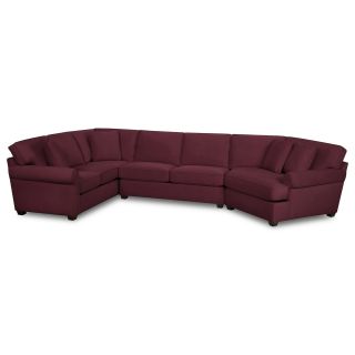 Possibilities Roll Arm 3 pc. Left Arm Sofa Sectional, Grape