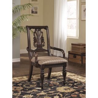 Signature Design By Ashley Key Town Dark Brown Dining Arm Chairs