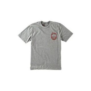 Spitfire Bighead Emblem T Shirt   Men's ( sz. S, Heather Grey/Red ) at  Mens Clothing store