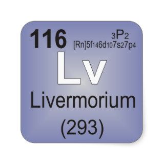 Livermorium Individual Element   Periodic Table Square Stickers
