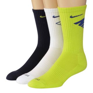 Nike 3 pk. Dri FIT Crew Socks Big and Tall, Black/White, Mens