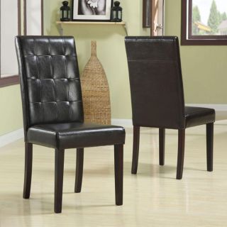 Tufted Chocolate Parsons Chair (set Of 2)