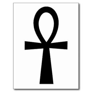 Ankh Egyptian Hieroglyphic Symbols Life Key Black Postcard