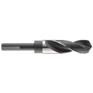 Drill America D/ARSD Series High Speed Steel Premium Quality Reduced Shank Drill Bit, Black Oxide Finish, 3/8" Round Shank, Spiral Flute, 118 Degrees Conventional Point, 17/32" Size (Pack of 1)