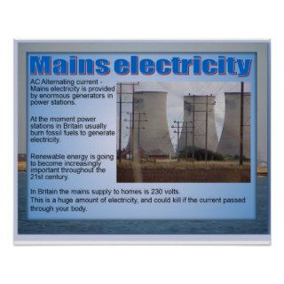 Science,Power station, mains electricity Poster