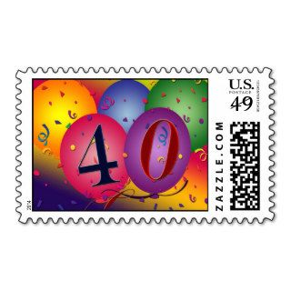 40th birthday party balloon postage