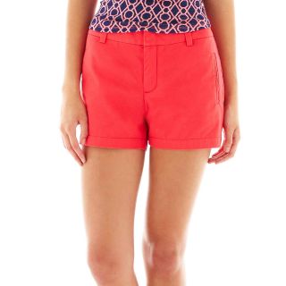 Twill Shorts, Red, Womens