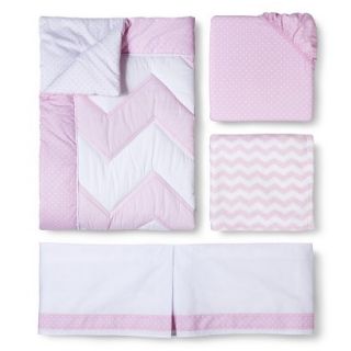 Zigs n Zags Pink 4pc Crib Bedding Set by Circo