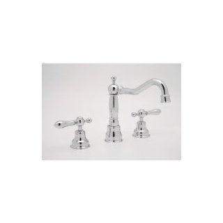 Rohl AC107LP TCB Tuscan Brass Cisal Bath 3 Hole Widespread Faucet with White Resin Lever Handles   Touch On Bathroom Sink Faucets  