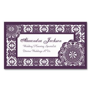 Arabesque Purple Lace, Business Card Template