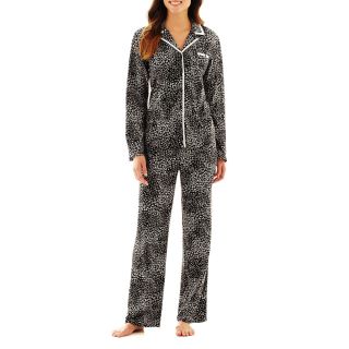 LIZ CLAIBORNE Notch Collar Pajama Set   Plus, Womens