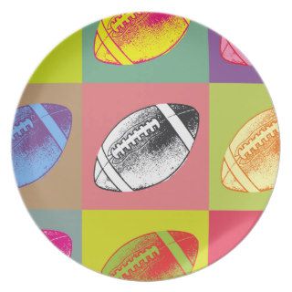 Funny Pop art football ball's style Party Plates