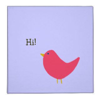 Pink Bird Says "Hi" 3 Ring Binder