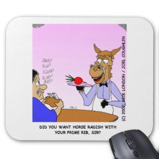 Horse Waiters Funny Cartoon Tees & Gifts Mouse Pads