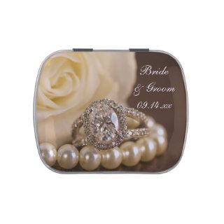 Oval Diamond Ring Wedding Favor Candy Tin