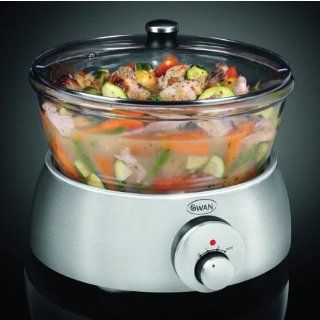 (SWAN) Kitchen Glass and Stainless Steel Slow Cooker 5L (SF11050N) Kitchen & Dining