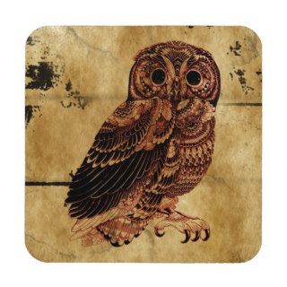 Vintage Owl Beverage Coasters