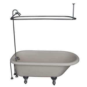 Barclay Products 5 ft. Acrylic Roll Top Bathtub Kit in Bisque with Polished Chrome Accessories TKATR60 BCP5