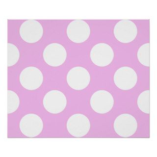 Artistic Abstract Retro Polka Dots Pink White Print