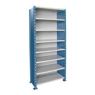 H Post High Capacity Shelving 8 Adjustable Shelves Starter Unit Closed Style Size 48" W x 24" D x 123" H, Shelf Capacity 900 lbs  Storage Cabinets 