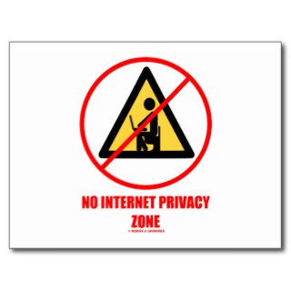 No Internet Privacy Zone (Computer Privacy Humor) Postcard