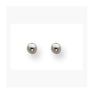 Inverness Piercing 18K White Gold 3mm Ball Earrings Jewelry