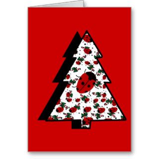 Christmas Ladybug Tree Cards