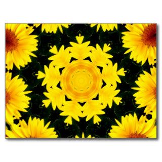 Sunflowers Kaleidoscope Post Card