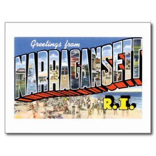 Greetings Narragansett, Rhode Island Retro Postcards