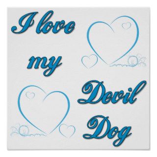 USMC I Love My Devil Dog Poster
