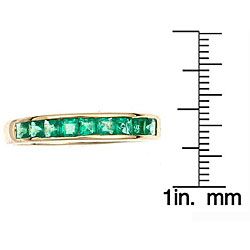 D'Yach 14K Yellow Gold Channel set Emerald Ring D'Yach Gemstone Rings