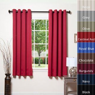 Grommet Top Thermal Insulated Blackout Curtain 52"X63" (132cmX160cm) Length 1 Pair   GT, Cardinal Red   Window Treatment Curtains