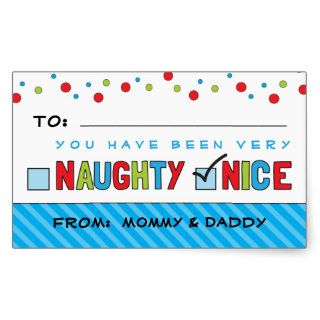 Funny Christmas List Naughty or Nice Gift Stickers