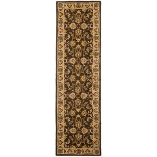 Handmade Heritage Treasure Brown/ Ivory Wool Rug (2'3 x 22') Safavieh Runner Rugs