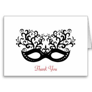 Masquerade Ball Mask Fifteenth Birthday Thank You Greeting Cards