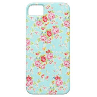 Vintage chic floral roses blue shabby rose flowers iPhone 5 case