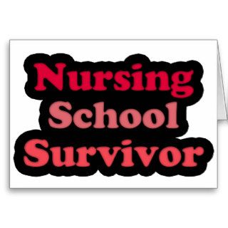 Pink Black Nursing School Survivor Greeting Card