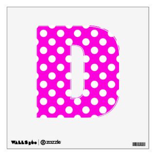 Hot Pink Polka Dot Letter D Wall Decal