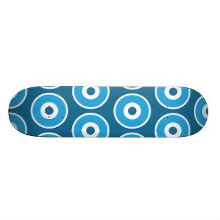 Fun Pretty Blue Concentric Circles Pattern Skateboard Deck