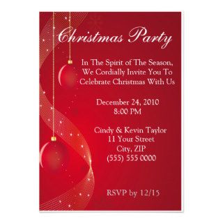 Festive Red Christmas Party Invitation