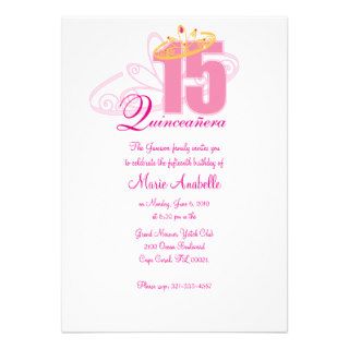 sweet 15 QUINCE BIRTHDAY custom invitation PINK
