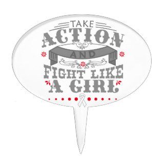 Lung Disease Take Action Fight Like A Girl Cake Topper