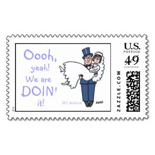 Funny Unique Offbeat Wedding Invitation Stamp