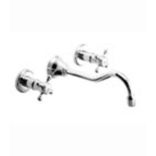 Jado 853/138/444 Victorian Two Handle Wall Mounted Faucet, Cross Handle, Antique Nickel   Touch On Bathroom Sink Faucets  