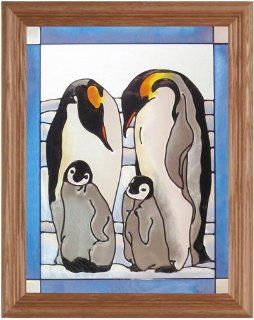 Bird Penguins, B 127 (Art Glass)  Stained Glass Window Panels  