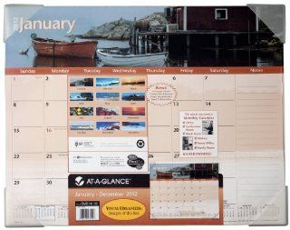 AT A GLANCE Visual Organizer Recycled Images of the Sea Desk Pad, 22 x 17 Inches, 2012 (DMD141 32)  Office Desk Pad Calendars 