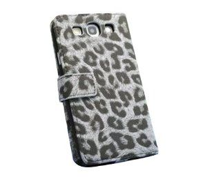 Leopard Series Samsung Galaxy S3 Flip Leather Case i9300   Gray Cell Phones & Accessories